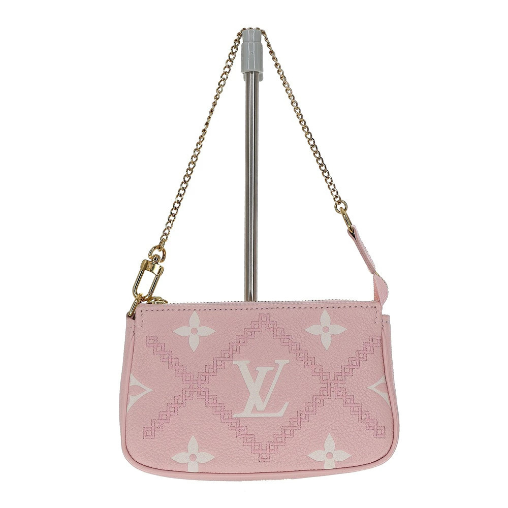 Louis Vuitton Pochette Accessoires Monogram Empreinte Pouch Leather Rose Pink